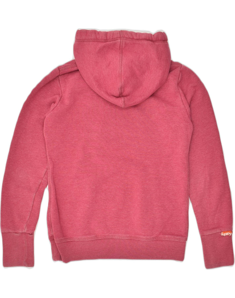 SUPERDRY Womens Graphic Hoodie Jumper UK 14 Medium Pink Cotton | Vintage Superdry | Thrift | Second-Hand Superdry | Used Clothing | Messina Hembry 