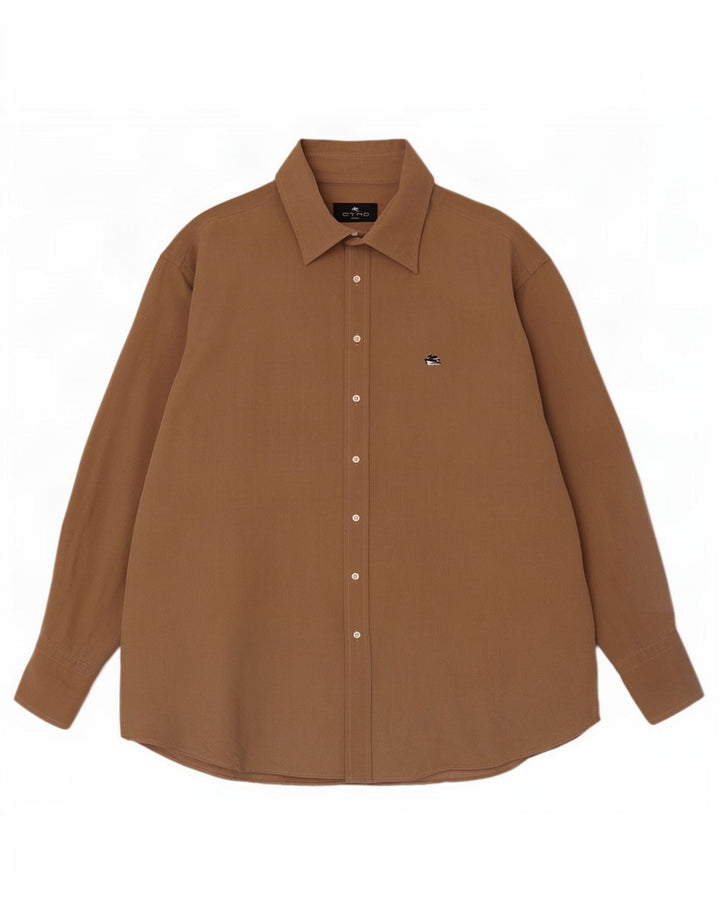 Etro Mens Shirt Size 43 XL Beige Cotton