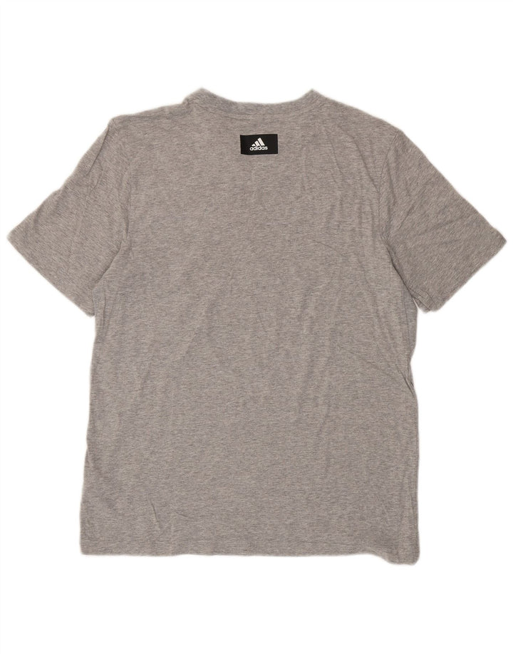 Adidas Mens Graphic T-Shirt Top Medium Grey Cotton