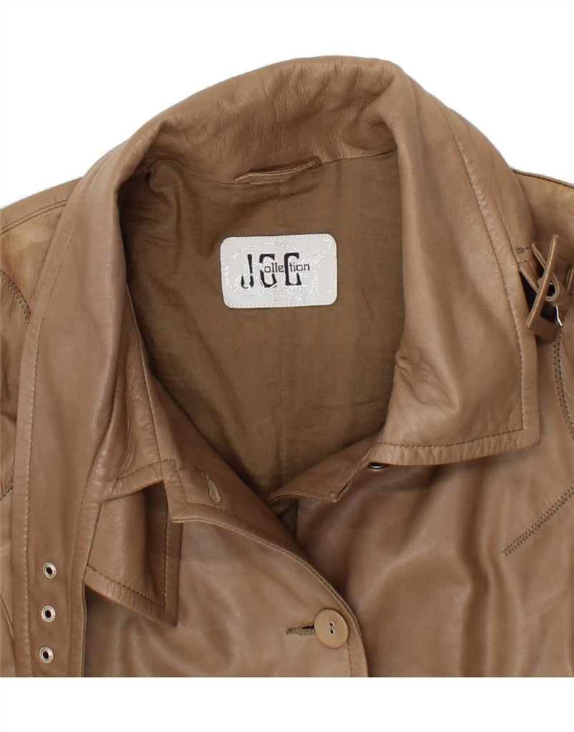 JCC Womens Leather Coat UK 18 XL  Brown Leather | Vintage JCC | Thrift | Second-Hand JCC | Used Clothing | Messina Hembry 