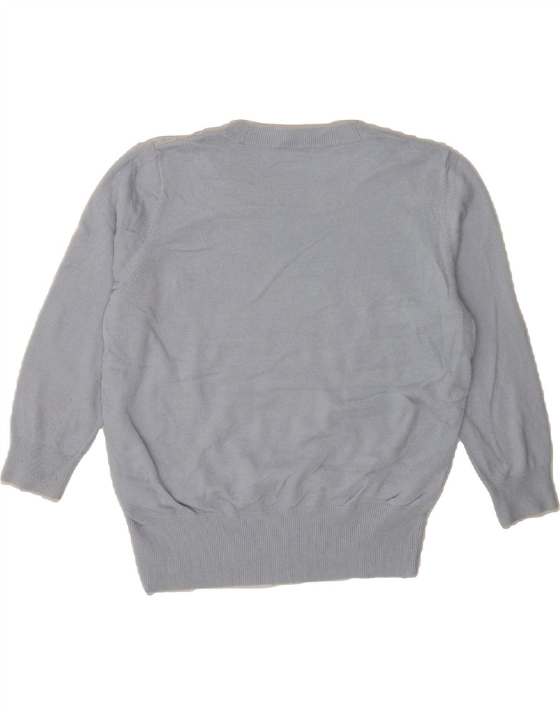 OASIS Womens Crop 3/4 Sleeve Boat Neck Jumper Sweater UK 14 Medium Blue Vintage Oasis and Second-Hand Oasis from Messina Hembry 