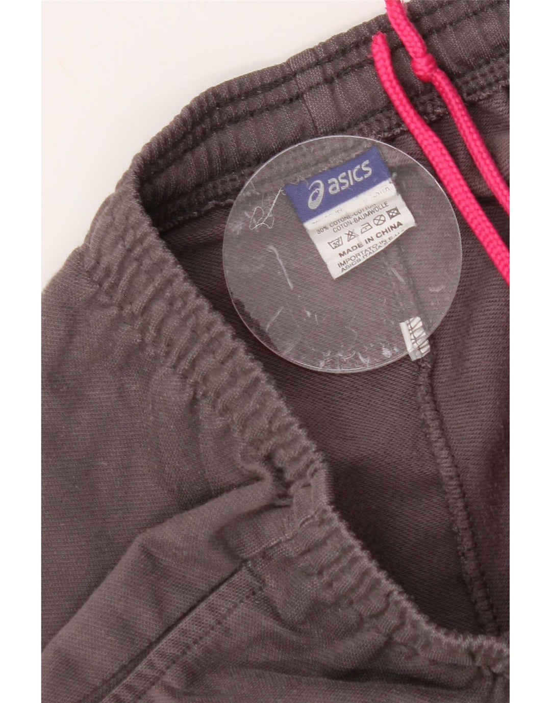Asics Womens Graphic Tracksuit Trousers Joggers UK 14 Medium Grey Polyester