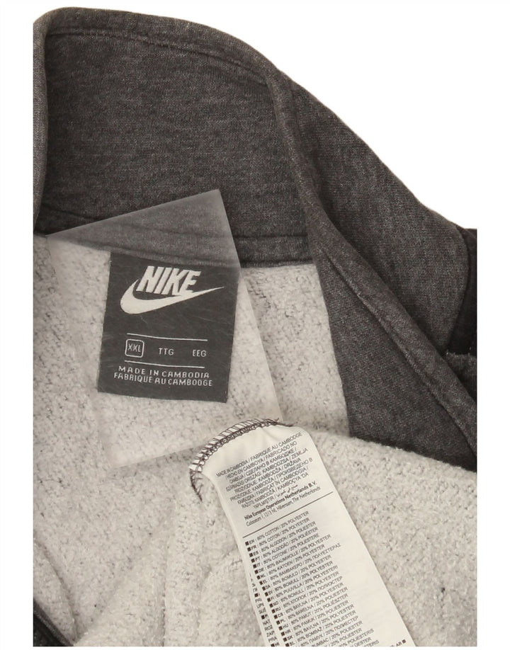 Nike Mens Tracksuit Top Jacket 2XL Grey Cotton