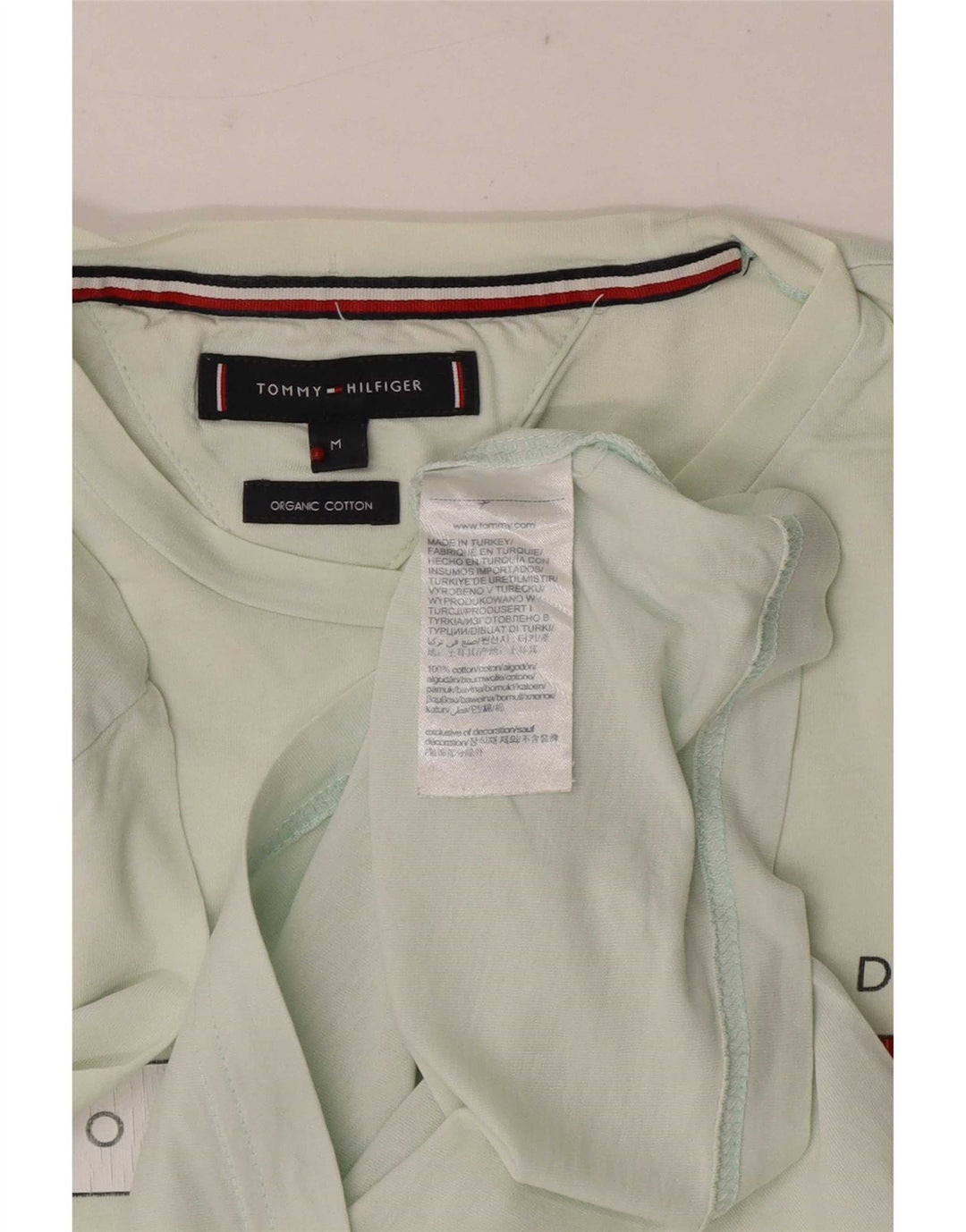 Tommy Hilfiger Mens Graphic T-Shirt Top Medium Green Cotton