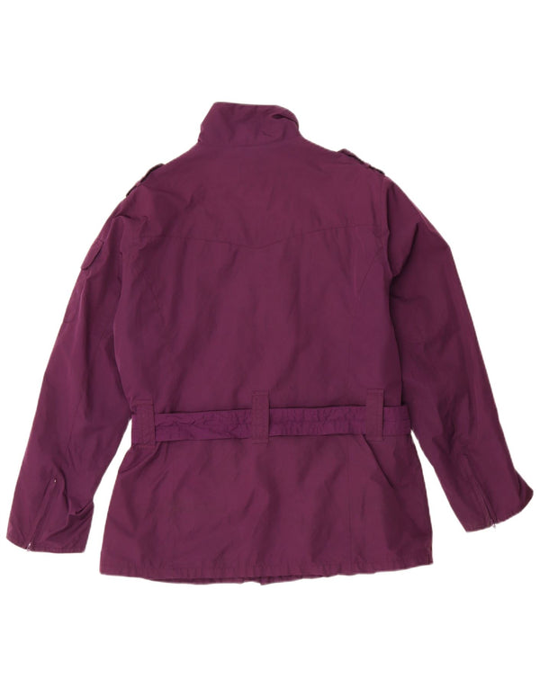 Barbour Womens Military Utility Jacket UK 12 Medium Purple Polyester