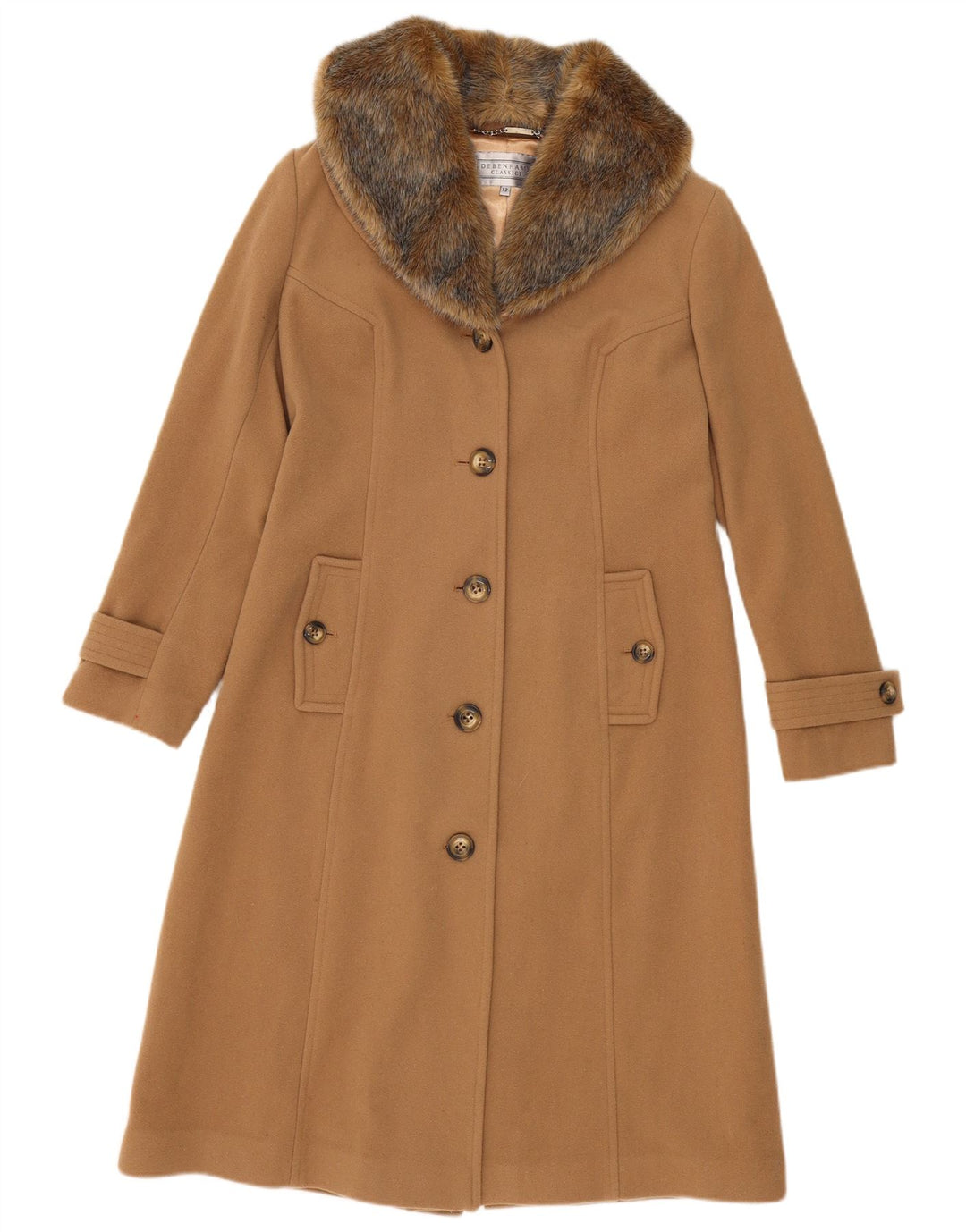 Debenhams Womens Classics Overcoat UK 12 Medium Brown