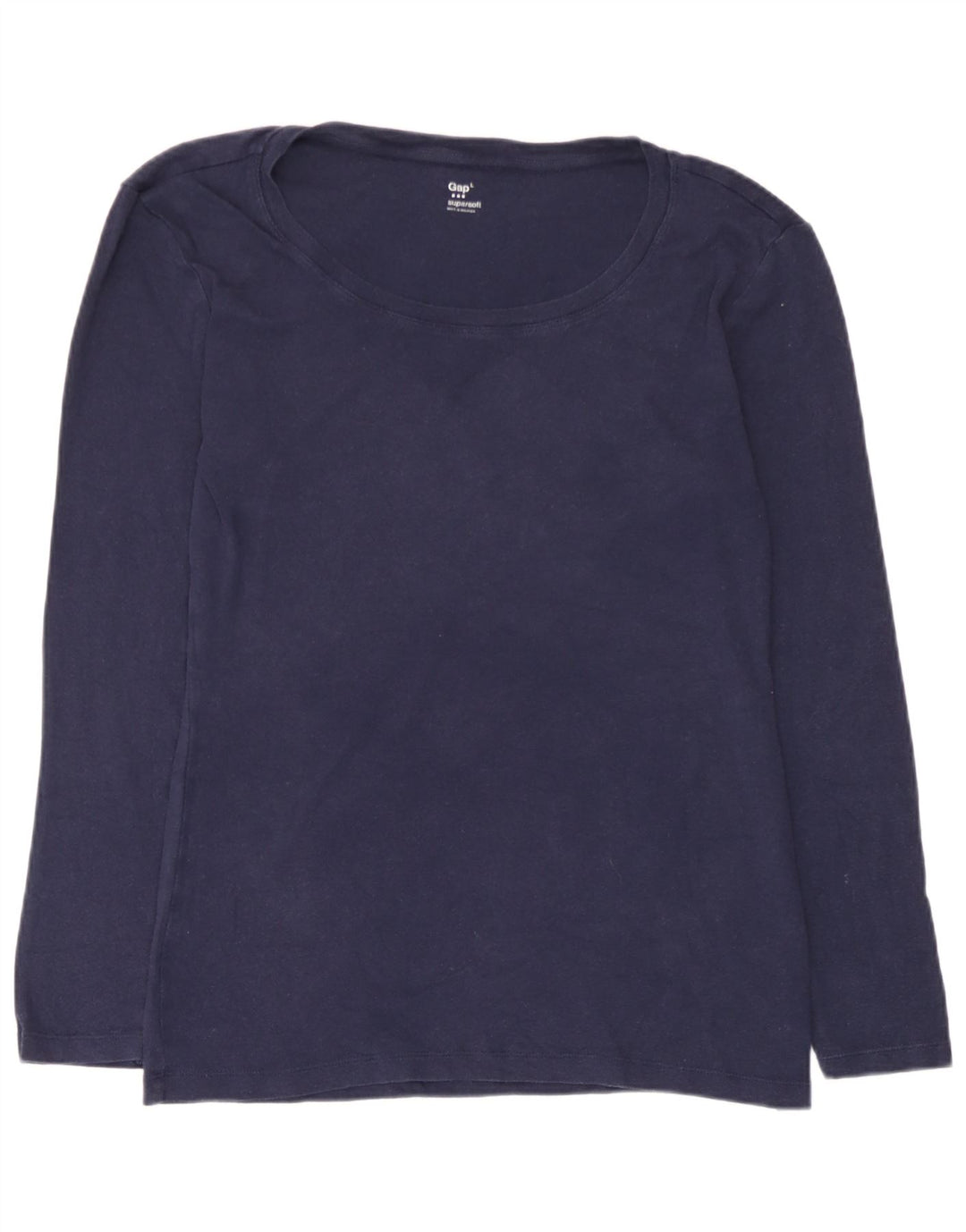 Gap Womens Top Long Sleeve UK 14 Large Navy Blue Cotton