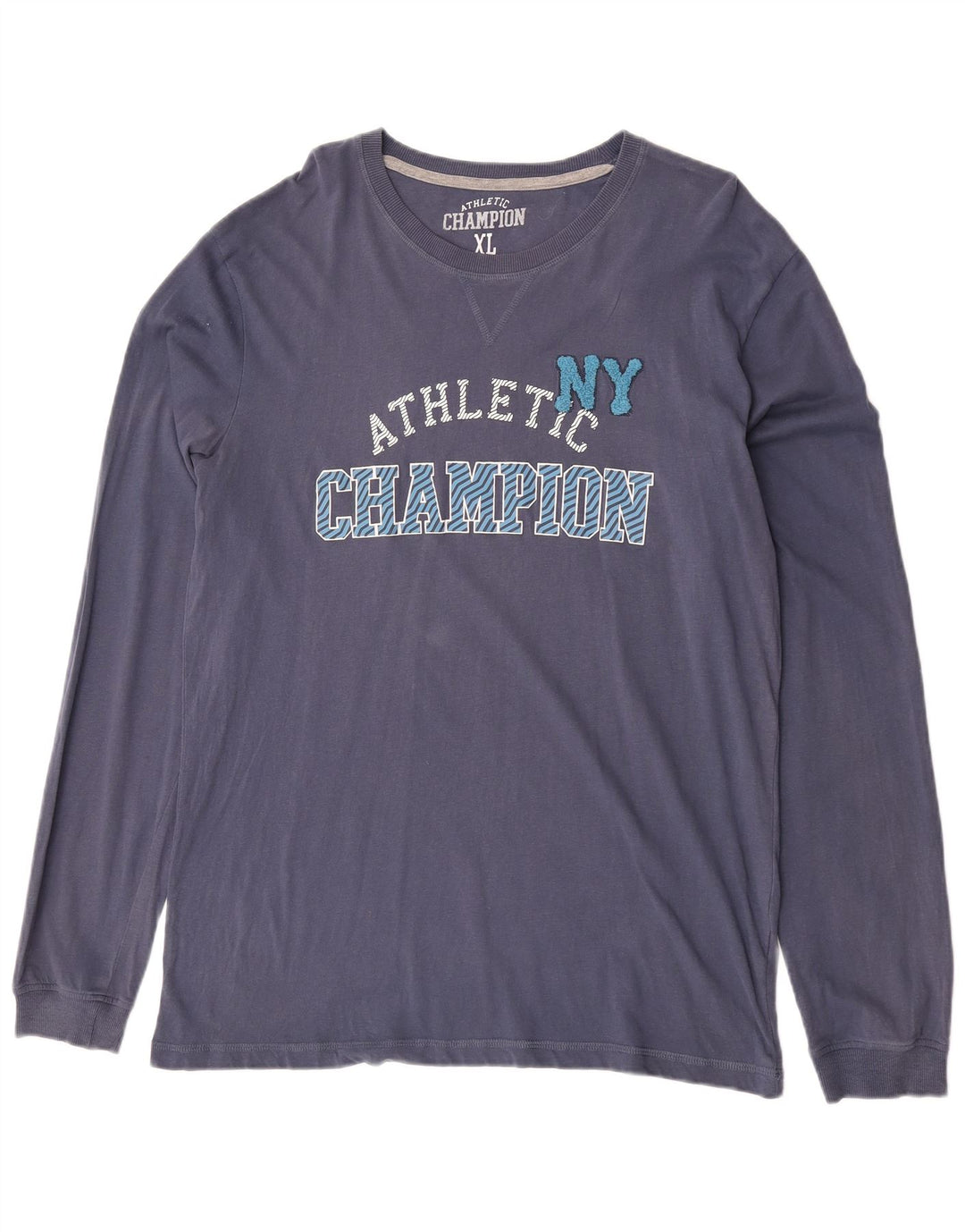 Champion Mens Graphic Top Long Sleeve XL Blue