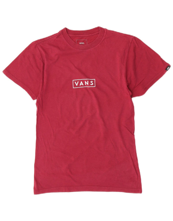 Vans Mens Custom Fit T-Shirt Top XS Red Cotton