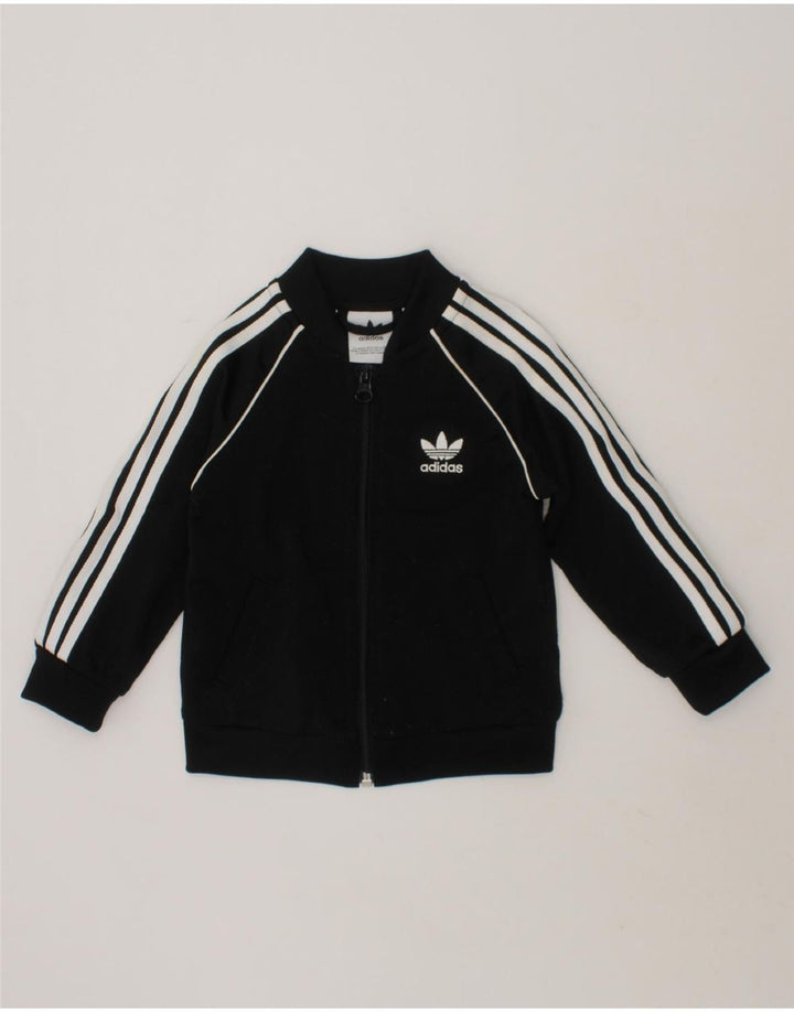 ADIDAS Baby Boys Tracksuit Top Jacket 9-12 Months Black Polyester Vintage Adidas and Second-Hand Adidas from Messina Hembry 
