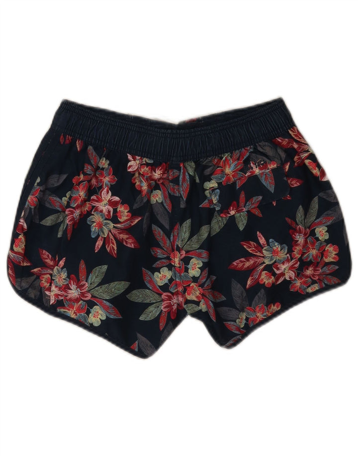 Fat Face Womens Swimming Shorts UK 8 Small Navy Blue Floral Polyester