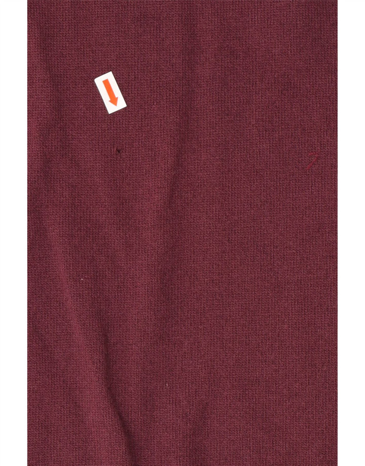 BENETTON Womens Jumper Dress UK 14 Medium Maroon Merino Wool
