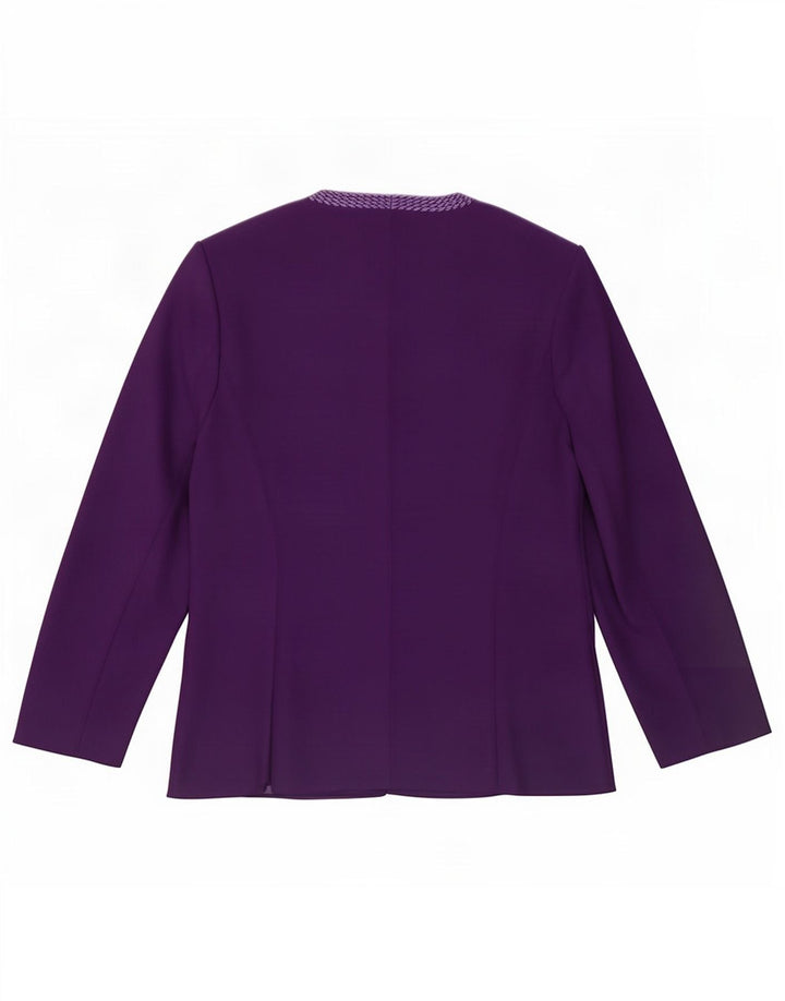 Jacques Vert Womens 3 Button Blazer Jacket UK 16 Large Purple Polyester