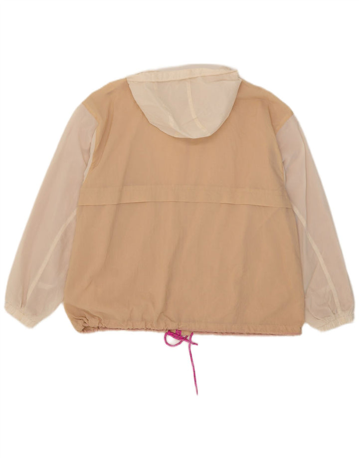 Nike Womens Hooded Oversized Rain Jacket UK 10 Small Beige Colourblock