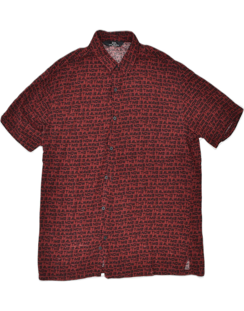 BERSHKA Mens Short Sleeve Graphic Shirt Medium Red | Vintage | Thrift | Second-Hand | Used Clothing | Messina Hembry 
