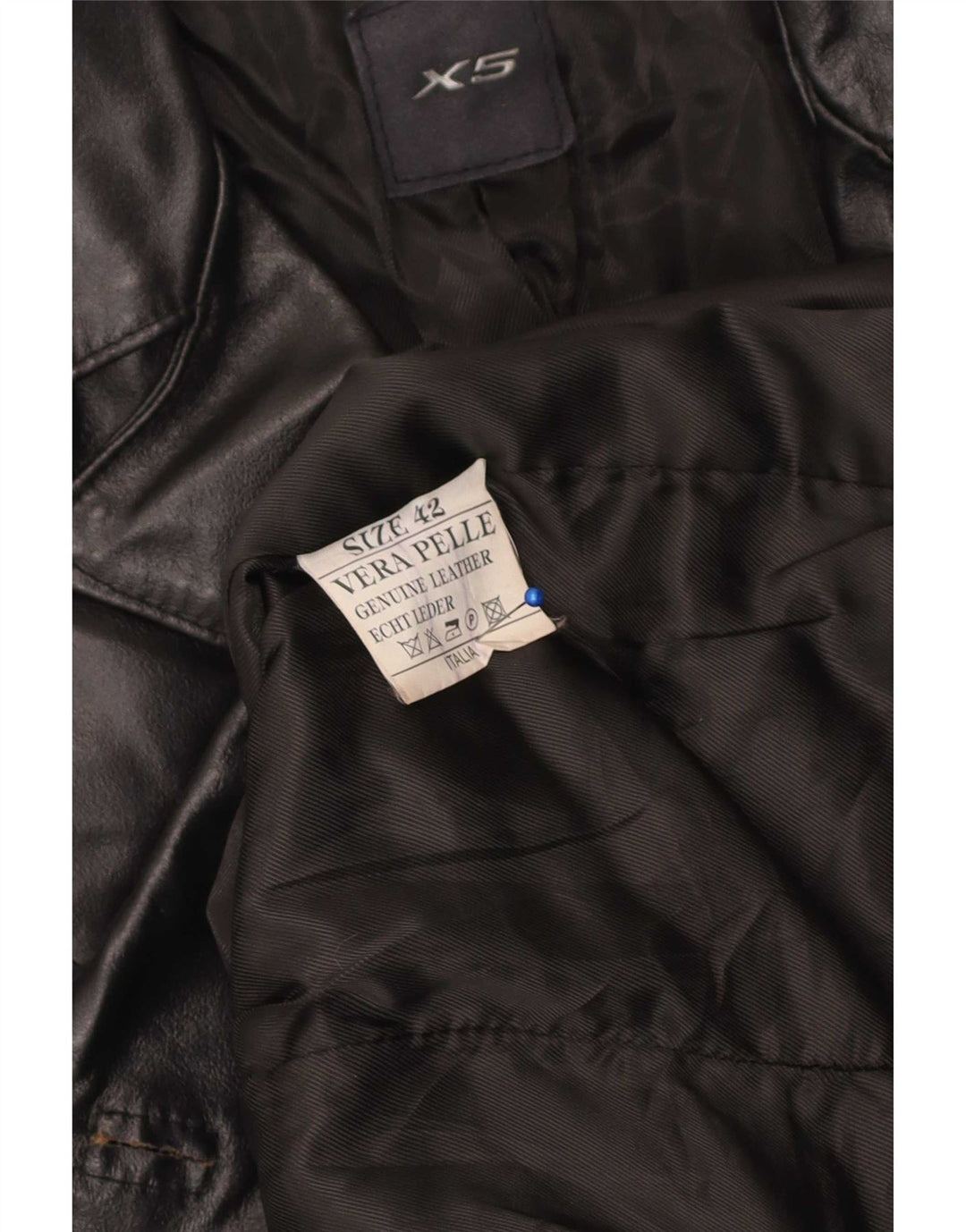 Vintage Womens Leather Coat IT 42 Medium Black Leather