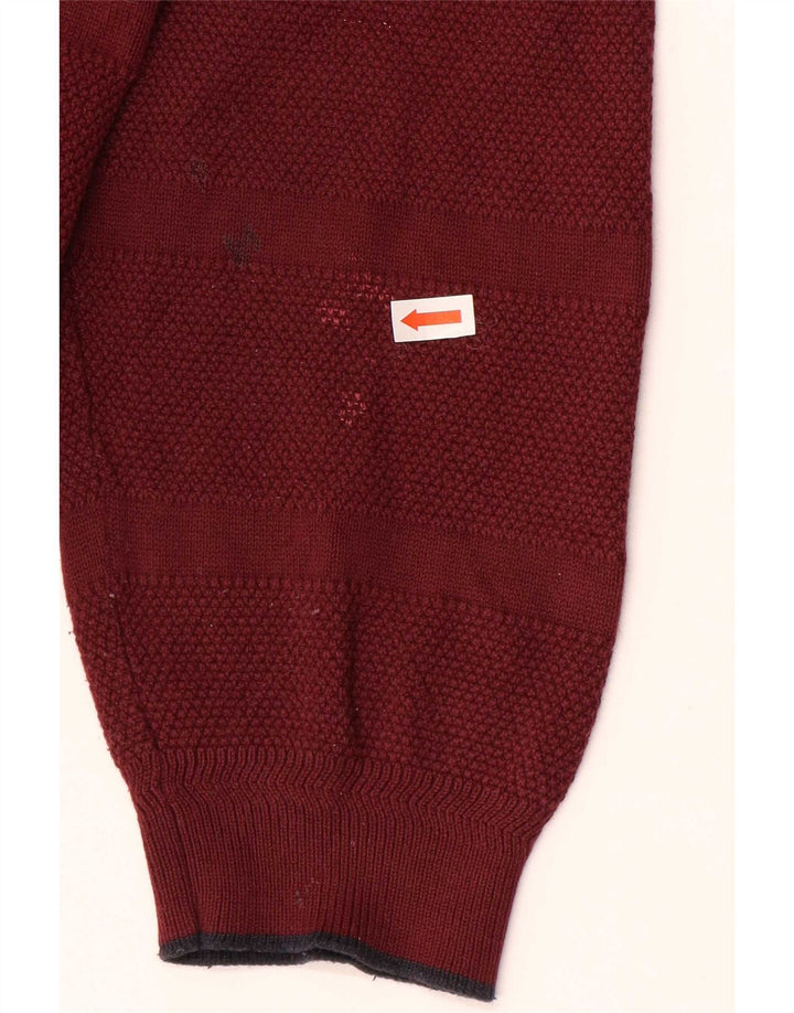 Marks & Spencer Mens Blue Harbour Crew Neck Jumper Sweater Large Maroon