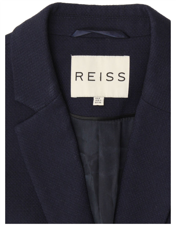 REISS Womens 1 Button Blazer Jacket UK 6 XS Navy Blue