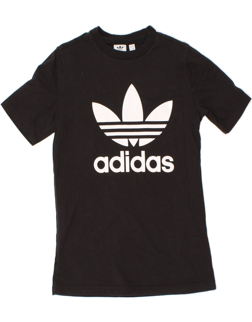 ADIDAS Womens Graphic T-Shirt Top UK 10 Small Black Cotton Vintage Adidas and Second-Hand Adidas from Messina Hembry 