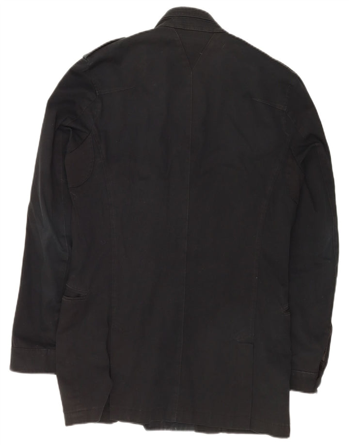 Reiss Mens Military Jacket UK 36 Small Black Cotton
