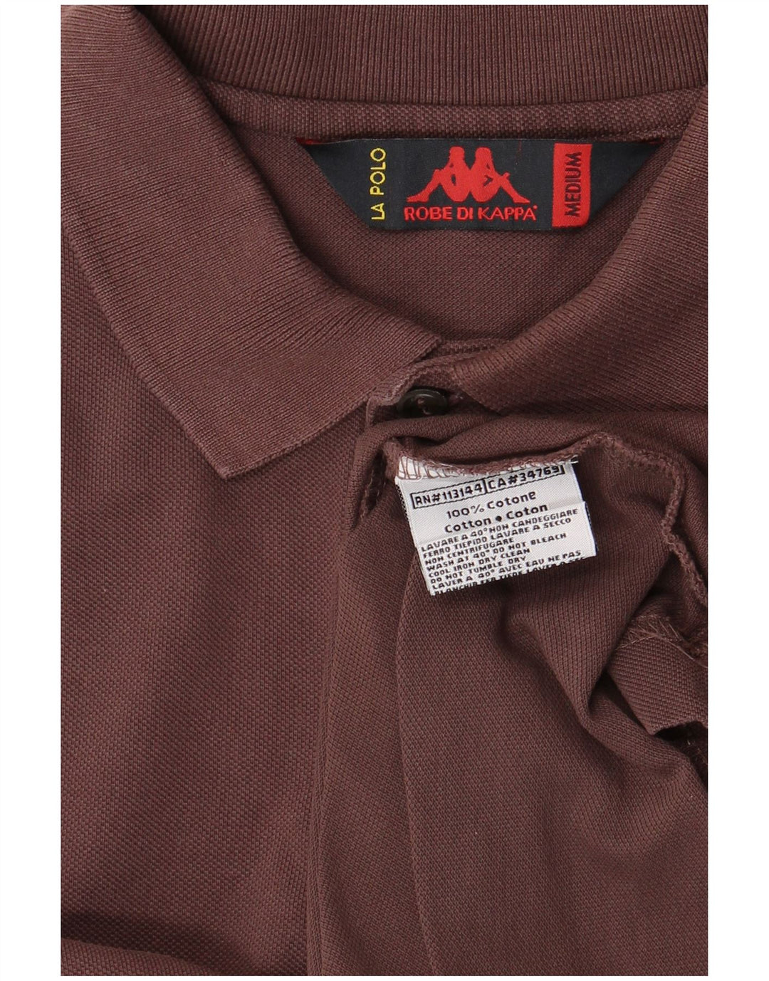 KAPPA Mens Polo Shirt Medium Brown Cotton