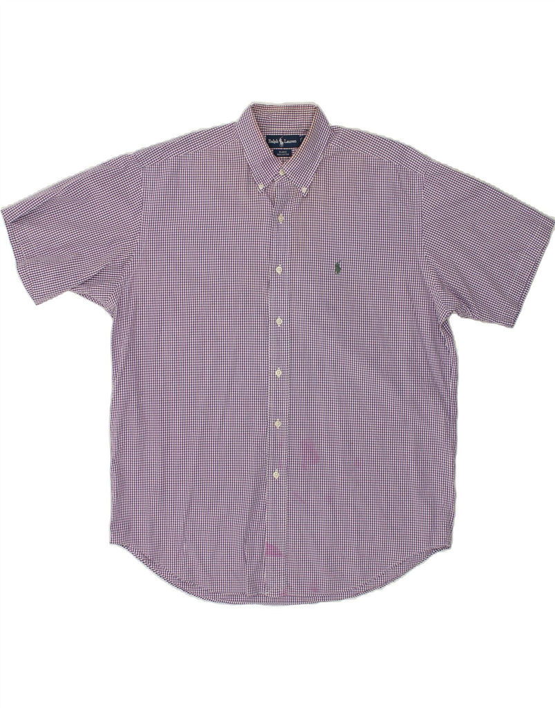 RALPH LAUREN Mens Blake Relaxed Fit Short Sleeve Shirt Large Purple | Vintage Ralph Lauren | Thrift | Second-Hand Ralph Lauren | Used Clothing | Messina Hembry 