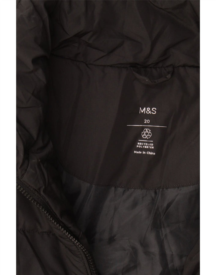 Marks & Spencer Womens Padded Jacket UK 20 2XL Black Polyester
