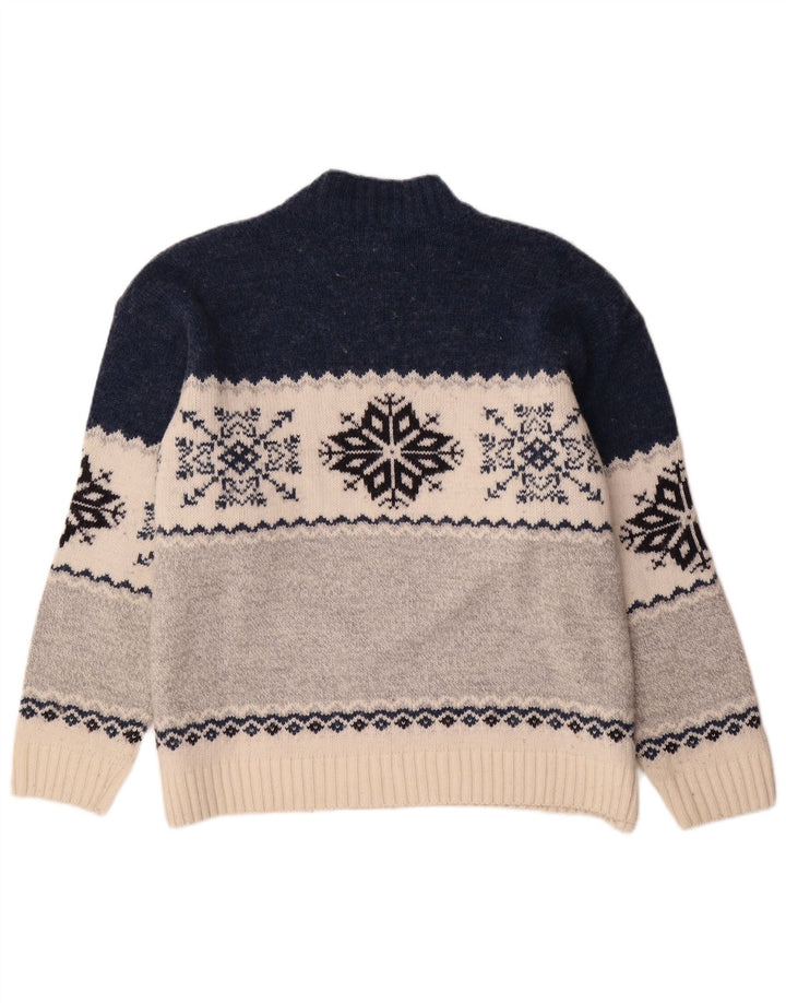 Campagnolo Mens Turtle Neck Jumper Sweater XL Multicoloured Fair Isle Wool