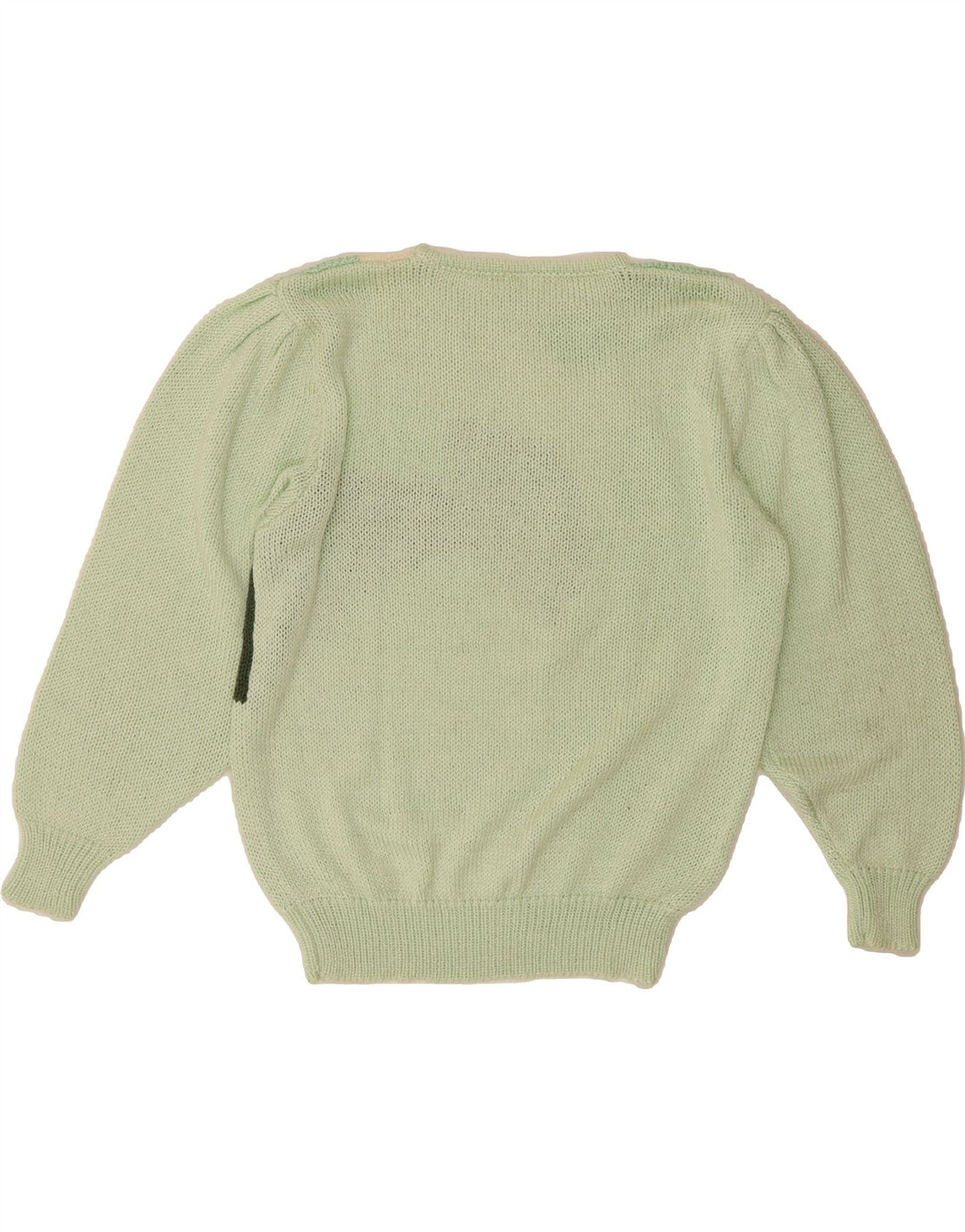 VINTAGE Womens Crew Neck Jumper Sweater EU 38/40 Medium Green Colourblock Vintage Vintage and Second-Hand Vintage from Messina Hembry 