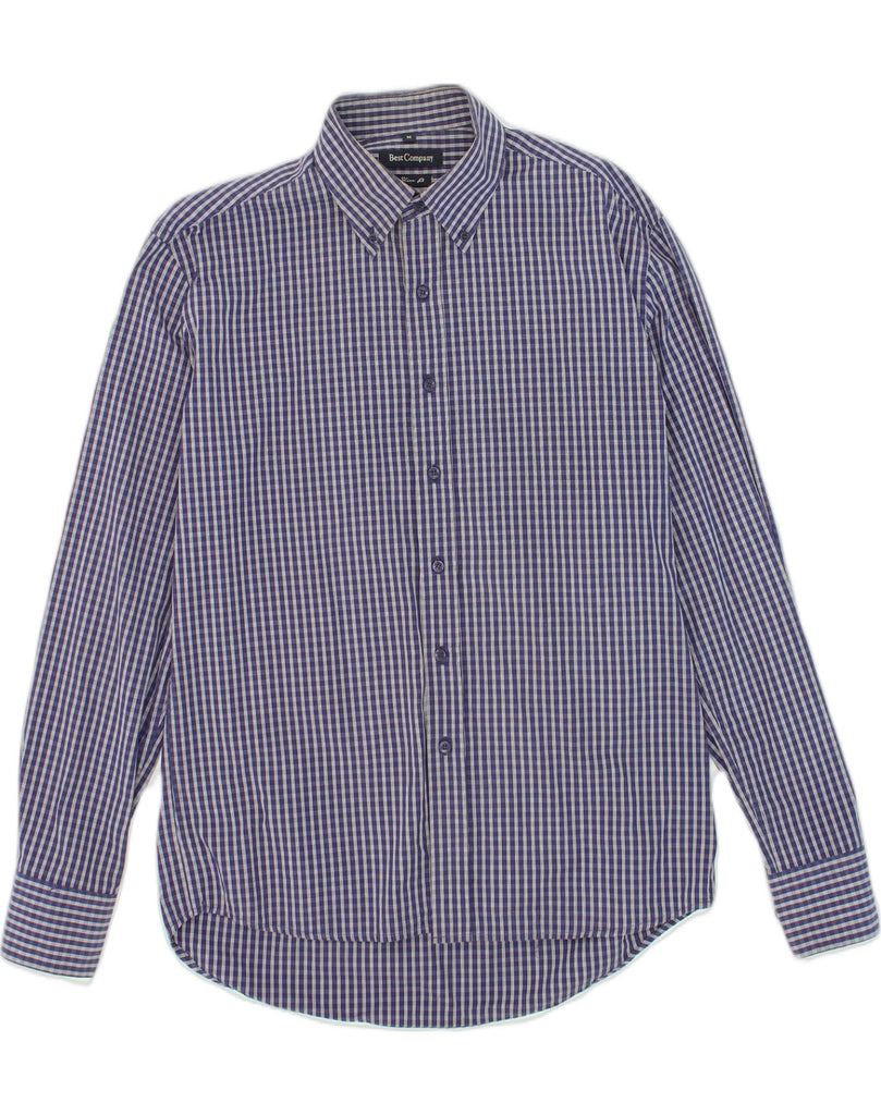 BEST COMPANY Mens Slim Fit Shirt Medium Blue Check Cotton | Vintage Best Company | Thrift | Second-Hand Best Company | Used Clothing | Messina Hembry 