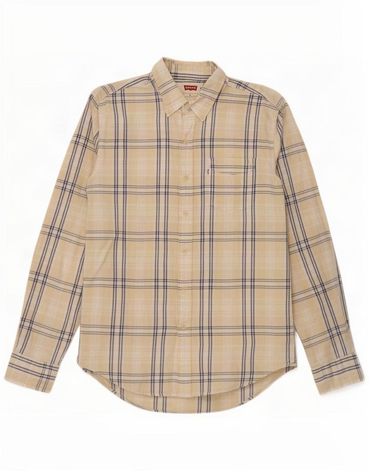 Levi's Mens Shirt Medium Yellow Plaid