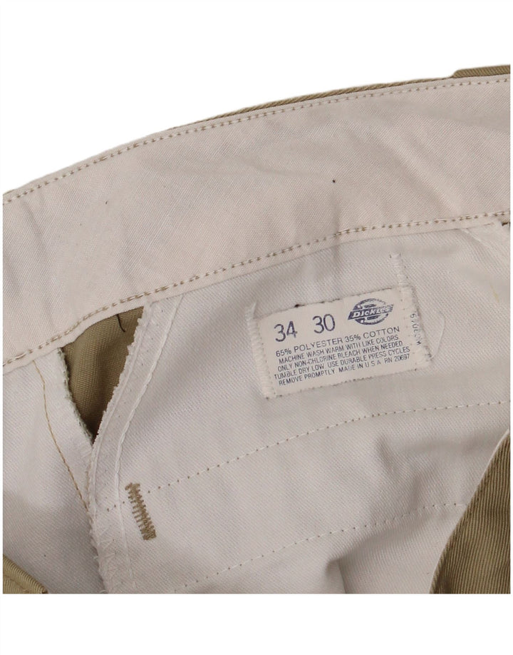 Dickies Mens Straight Chino Trousers W34 L30 Khaki Polyester