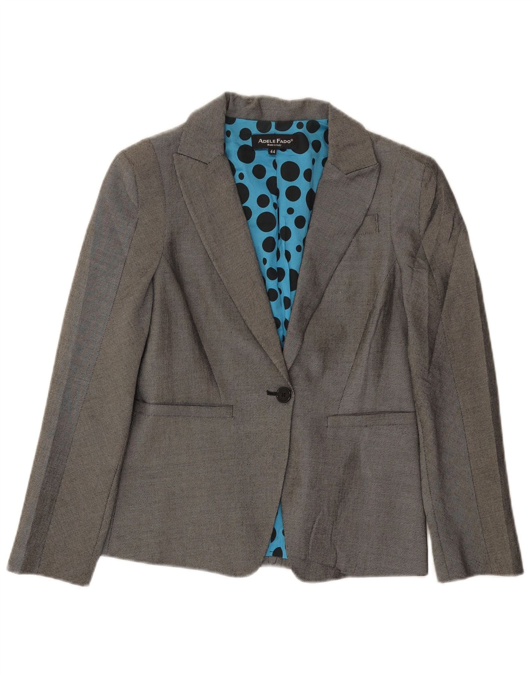 Adele Fado Womens 1 Button Blazer Jacket IT 44 Medium Grey Wool