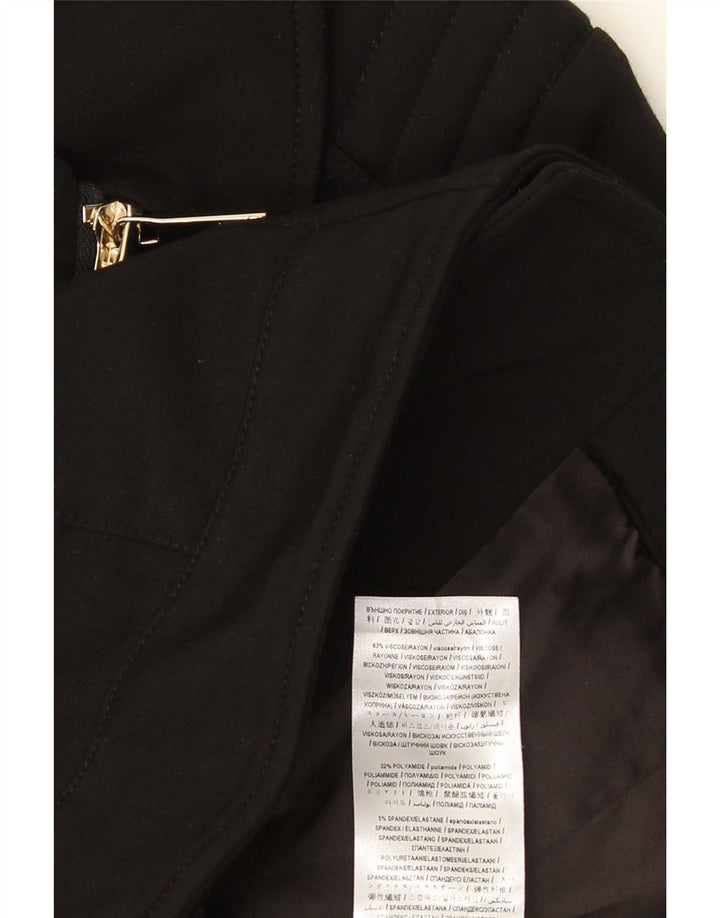 Guess Womens Crop Full Zip Blazer Jacket UK 8 Small Black Viscose