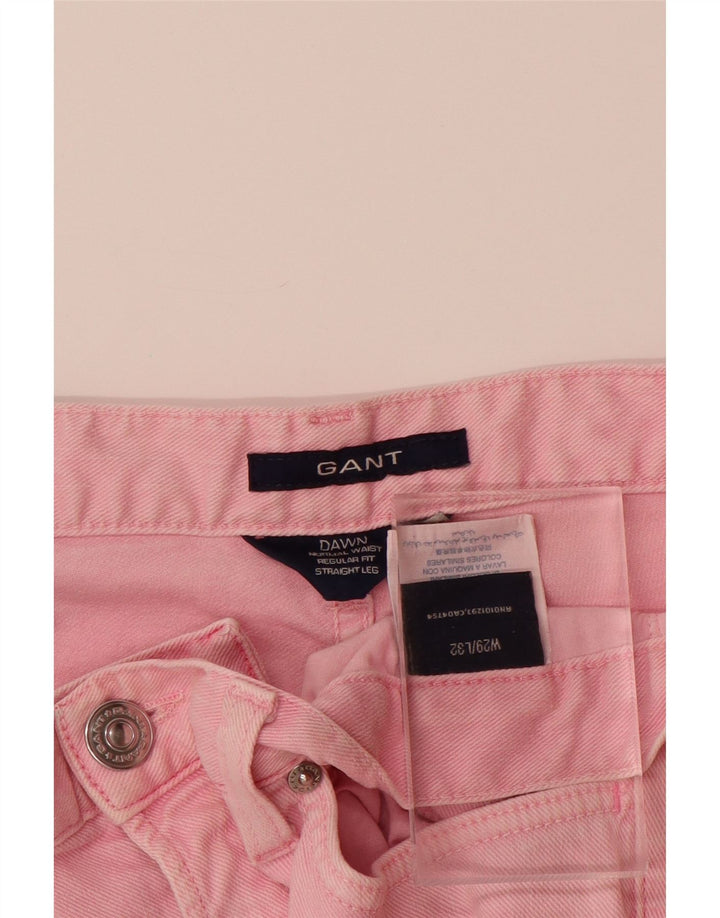 GANT Womens Dawn Regular Fit Straight Casual Trousers W29 L32 Pink Cotton