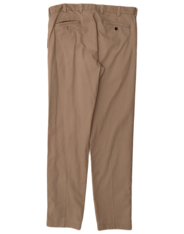 Brooks Brothers Mens Slim Chino Trousers W34 L34 Beige Cotton