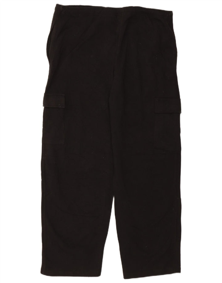RUSSELL ATHLETIC Mens Cargo Tracksuit Trousers 2XL  Black Polyester