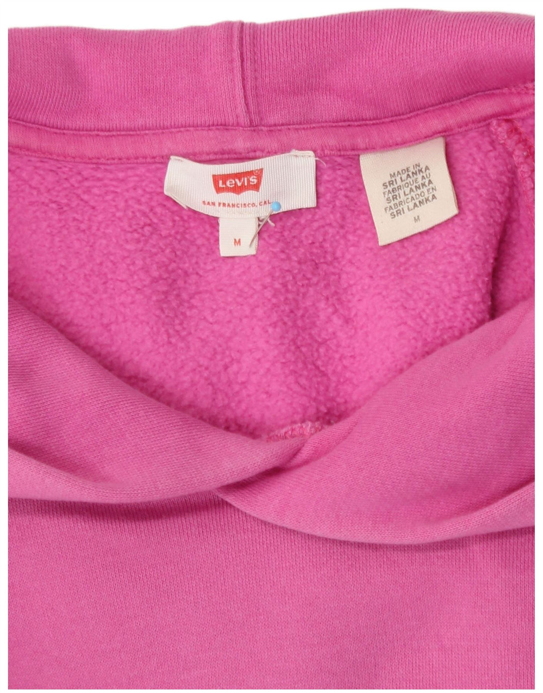 Levi's Womens Graphic Oversized Hoodie Jumper UK 14 Medium Pink