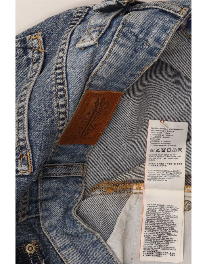 Superdry Womens Denim Skirt W30 Medium Blue Cotton