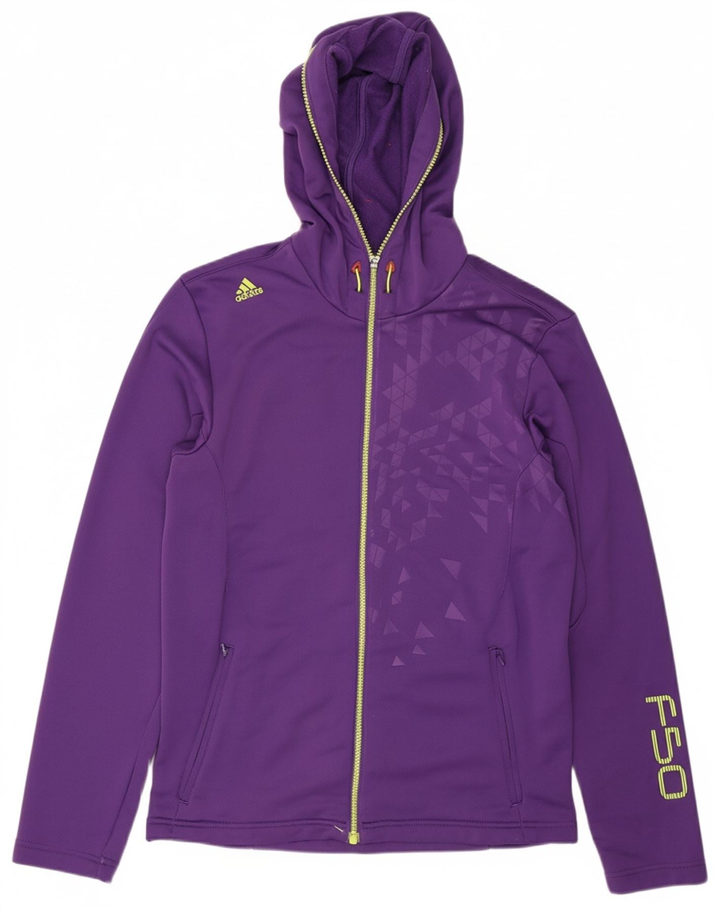 ADIDAS Heren Grafische Zip Hoodie Trui Klein Paars Polyester