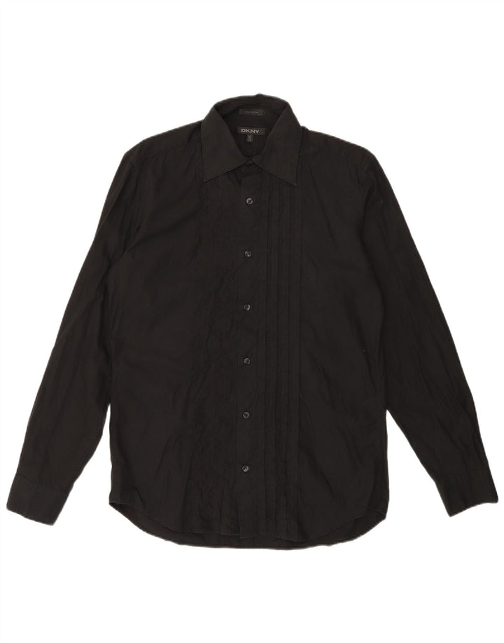 DKNY Mens Shirt Size 40 15 Medium Black Cotton