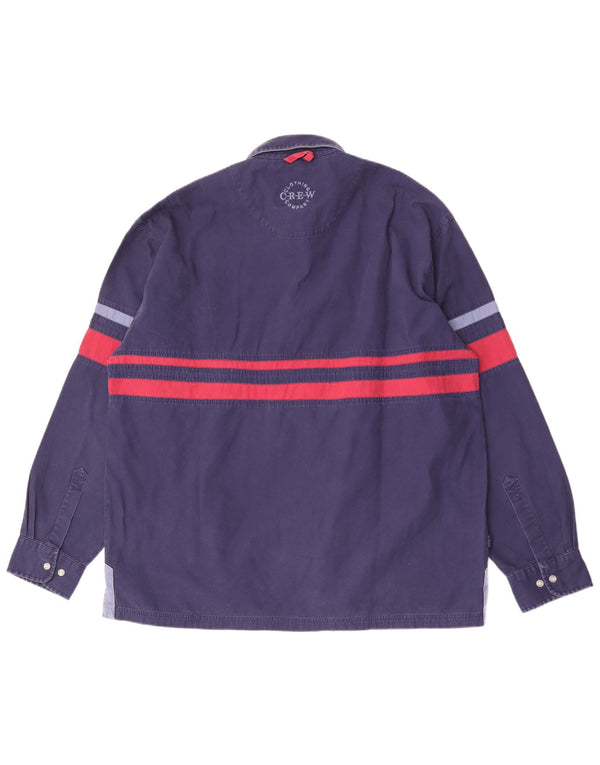 Crew Clothing Mens Long Sleeve Rugby Polo Shirt XL Navy Blue Colourblock
