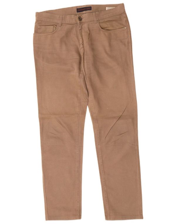 Trussardi Mens Slim Casual Trousers W35 L31 Beige