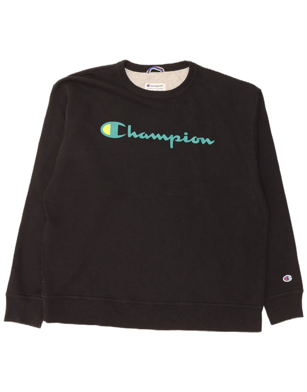 CHAMPION Mens Graphic Sweatshirt Jumper XL Black Cotton