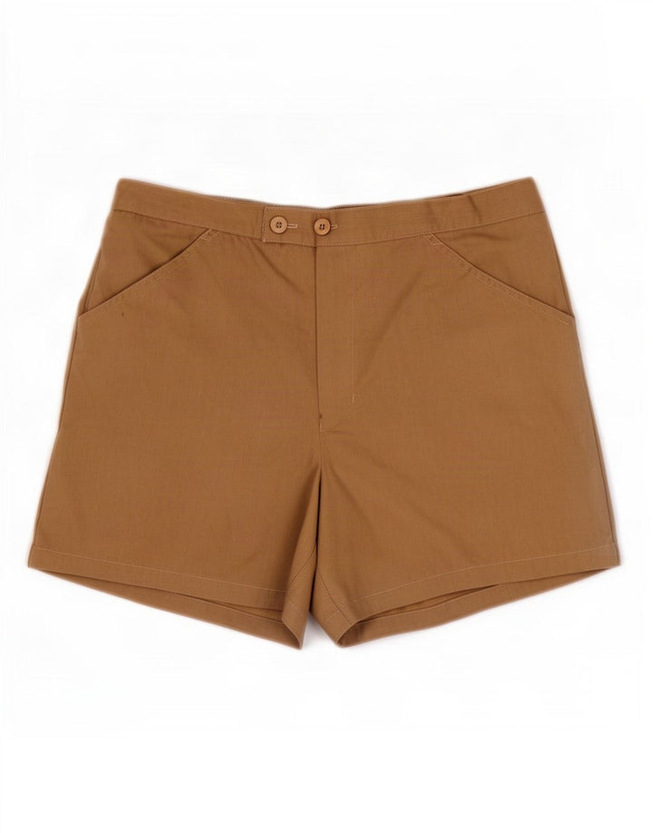 Leader Mens Casual Shorts W32 Medium Beige Polyester