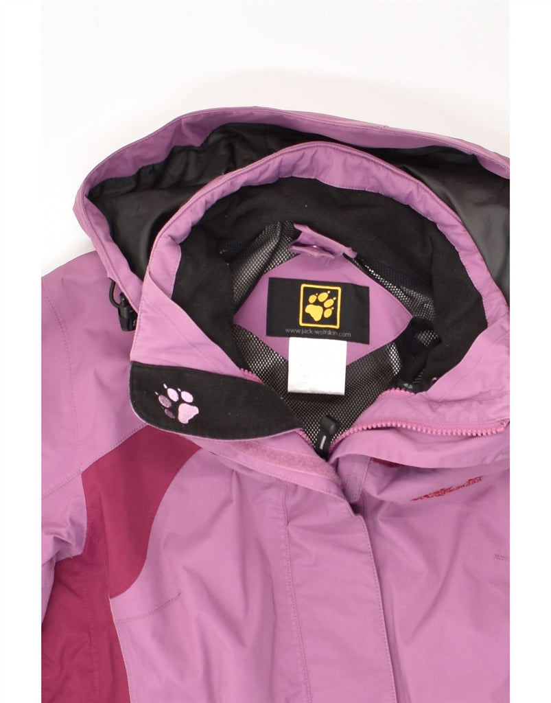 JACK WOLFSKIN Womens Loose Fit Hooded Rain Jacket UK 10 Small Pink | Vintage Jack Wolfskin | Thrift | Second-Hand Jack Wolfskin | Used Clothing | Messina Hembry 