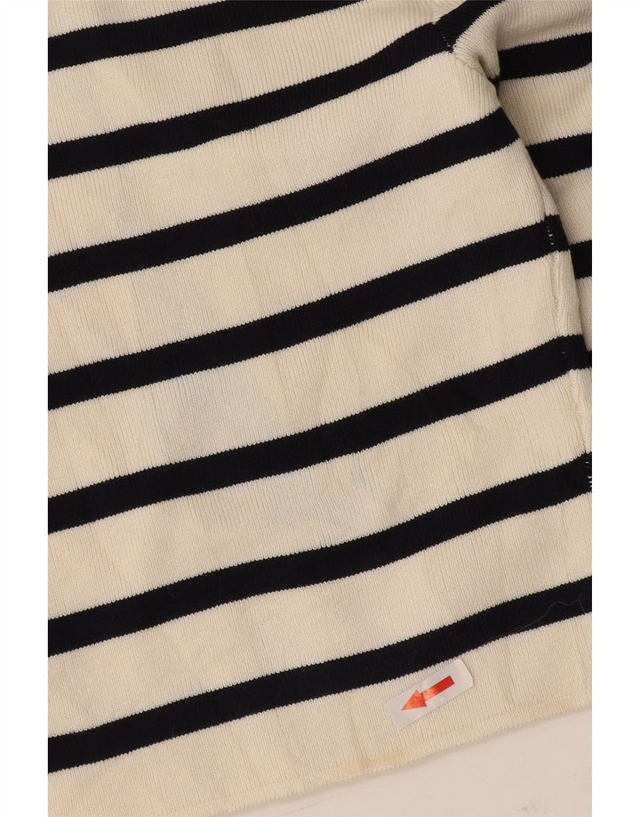 Zara Womens Crop Top Long Sleeve UK 8 Small White Striped Viscose