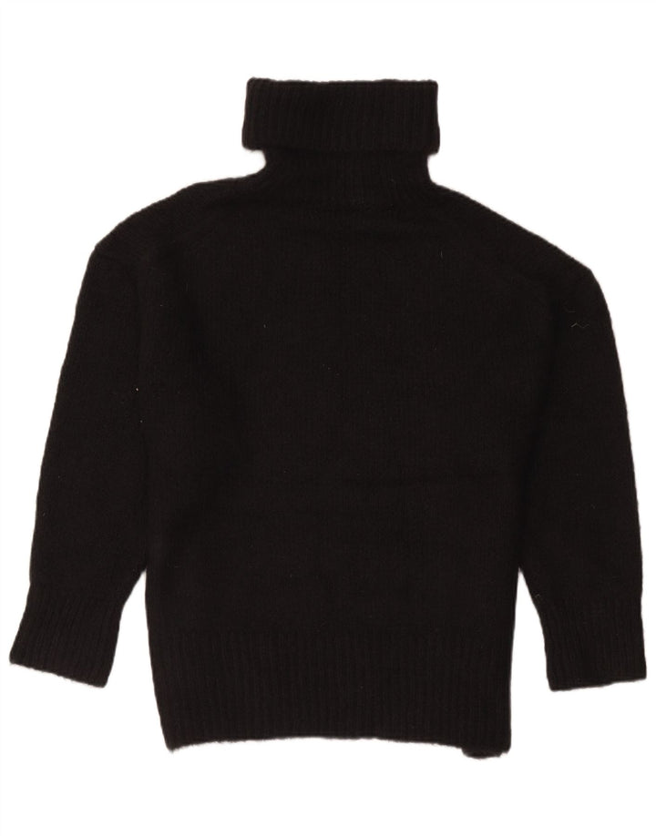 Zara Womens Oversized Roll Neck Jumper Sweater UK 14 Medium Black Acrylic