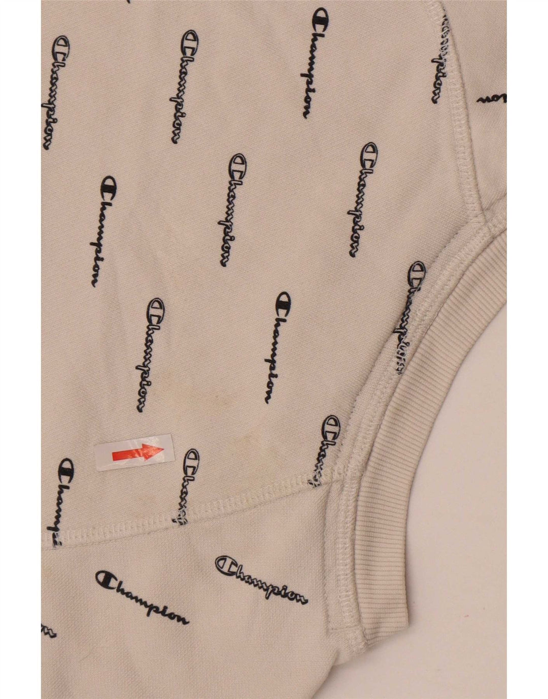 Champion Womens Crop Graphic Sweatshirt Jumper UK 14 Medium White Cotton