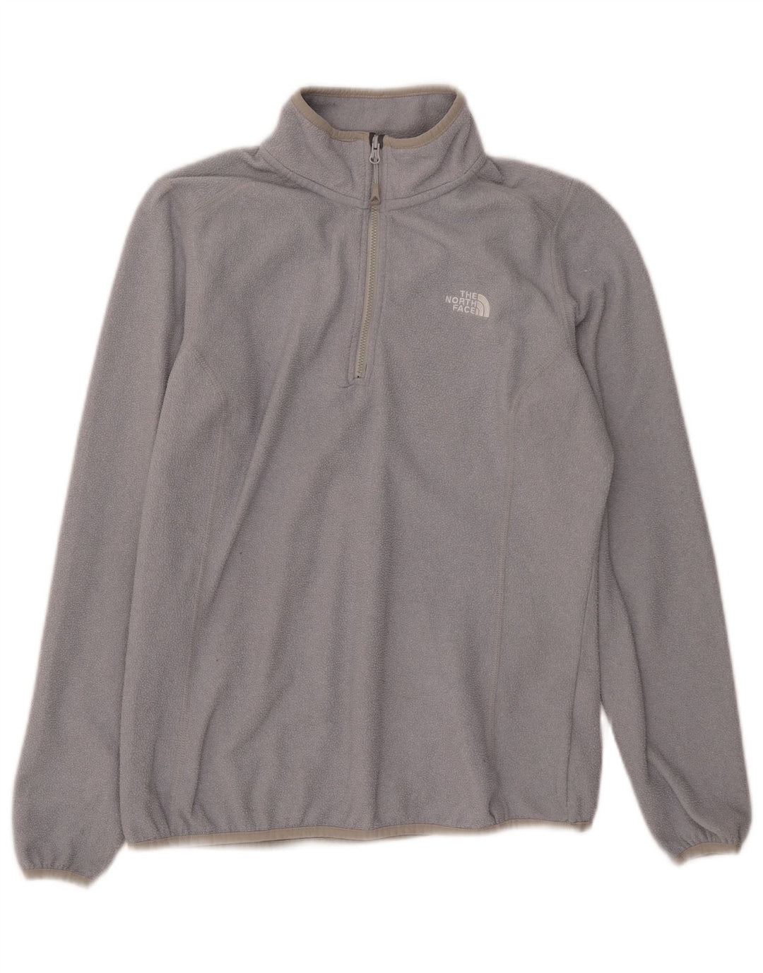 The North Face Womens Zip Neck Fleece Jumper UK 14 Large Grey Polyester
